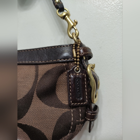 Coach Zoe Signature Wristlet Mini Handbag Brown Chocolate Y2K - Picture 9 of 16